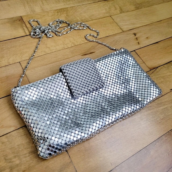 Vintage Silver Chain Mail Hand Bag Purse